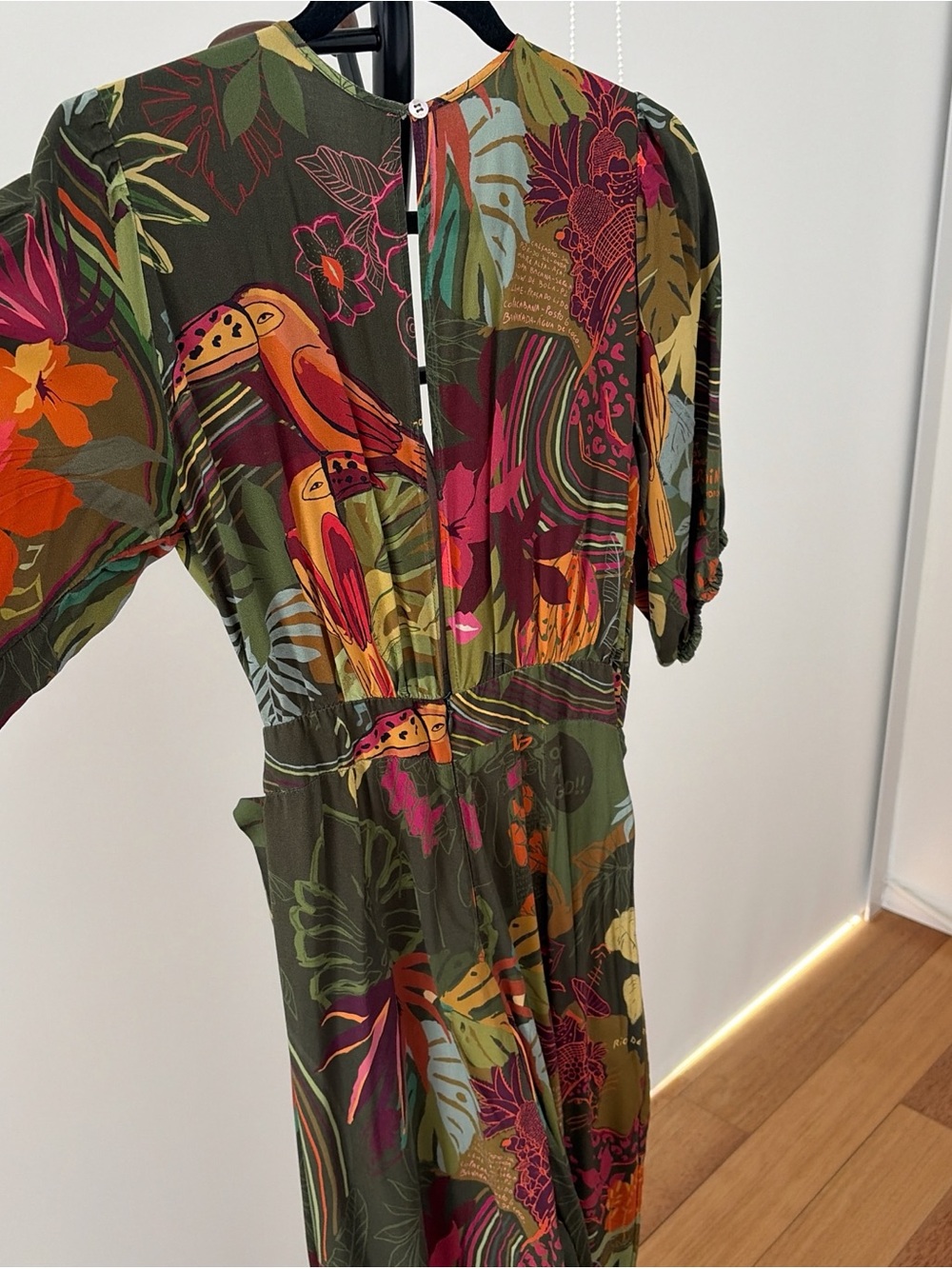 Farm Rio Olive Green Floral Jumpsuit - Picture 4 of 7